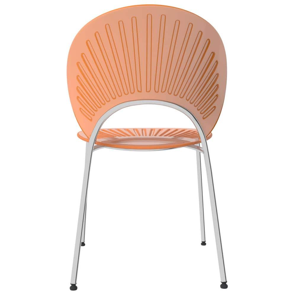 Amber High Back Metal Side Chair with Chrome Legs