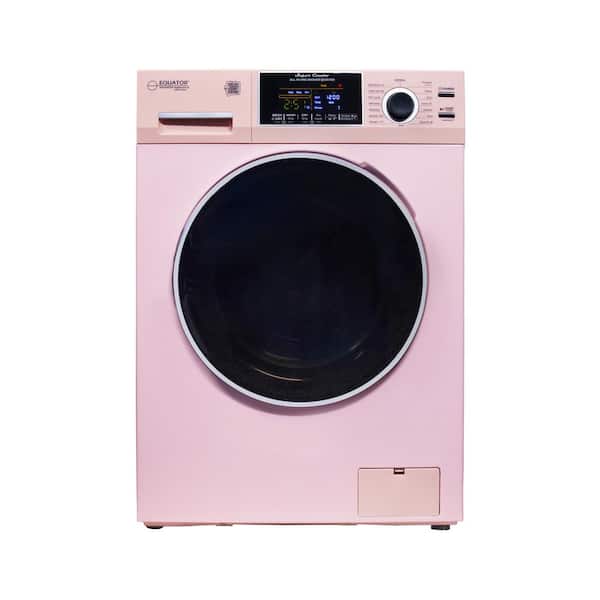 1.62 cu. ft. All-in-One Washer Dryer Combo Ventless/Vented Pet Cycle 110-Volt in Pink