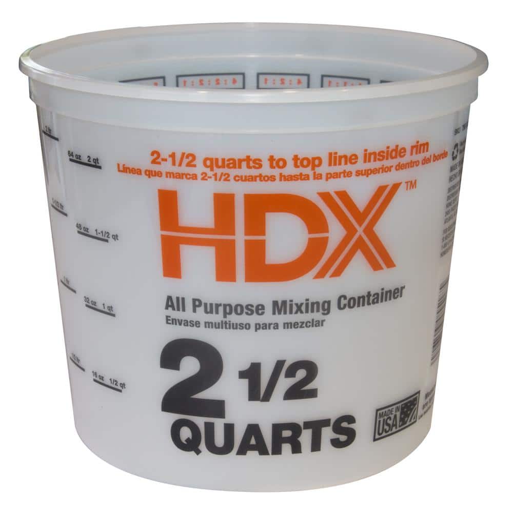 HDX 2.5 qt. All Purpose Small Bucket Mixing Container 05M3HDX - The Home  Depot