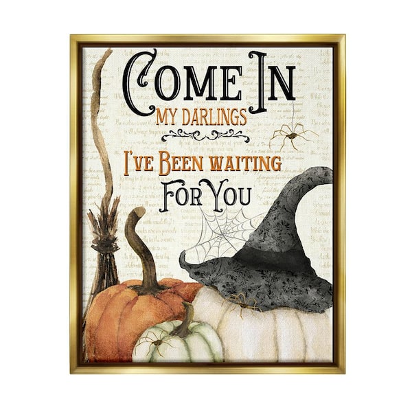 Stupell Industries Come Spooky Halloween by Deane Beesley 1-Piece Floater Frame Graphic Print Typography Poster Art Print 31 in. x 25 in.