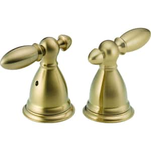 Pair of Victorian Lever Handles for Roman Tub Faucets, Champagne Bronze