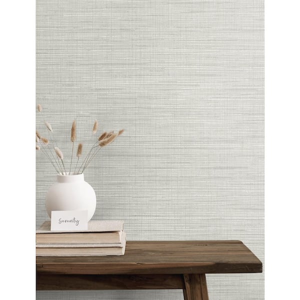 Dove Grey Mei Stringcloth Paper Unpasted Wallpaper Roll (56 sq. ft.)