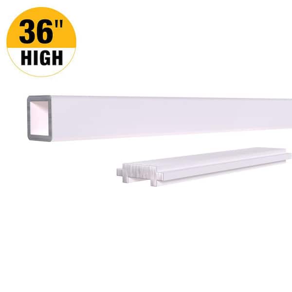 PEAK Aluminum Railing 6 ft. White Aluminum Deck Railing Picket and Spacer Kit for 36 in. high system