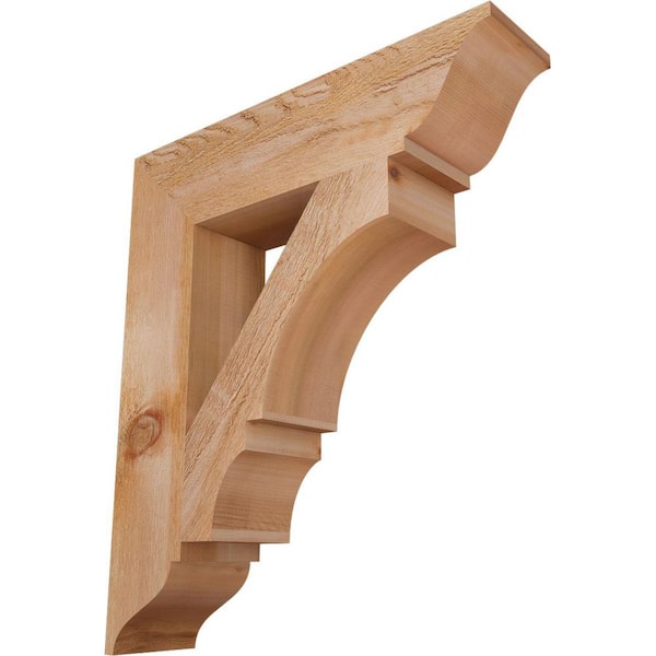 Ekena Millwork 6 in. x 30 in. x 26 in. Western Red Cedar Balboa Traditional Rough Sawn Bracket