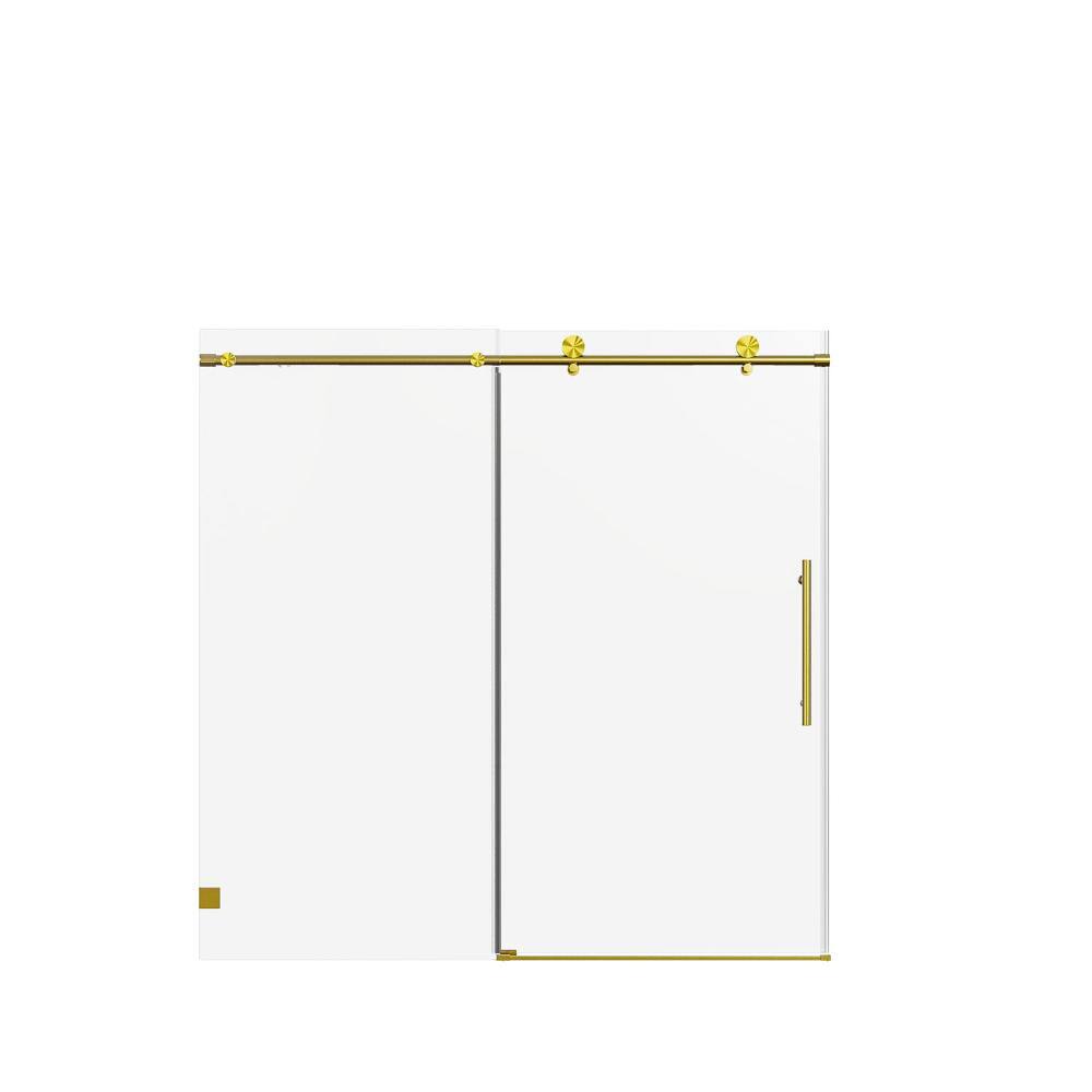 56-60 in.W x 60 in.H Soft-Close Sliding Frameless Bath Tub Door in Brushed Gold with 5/16 in. (8mm) Tempered Glass price history on PriceWatchPro