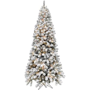 7.5-ft. Pre-Lit Snow Flocked Alaskan Pine Artificial Christmas Tree, Clear Smart Lights