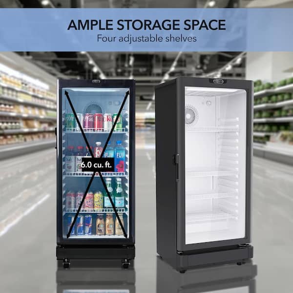 23.1 in. 6 cu. ft. PROTECH Commercial Beverage Merchandiser Refrigerator with Lock in Black