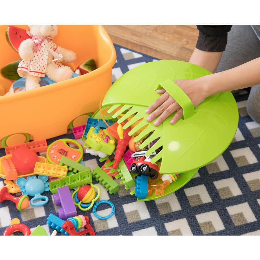 Red Plastic Leaf Scoops for Lawn and Garden Cleanup