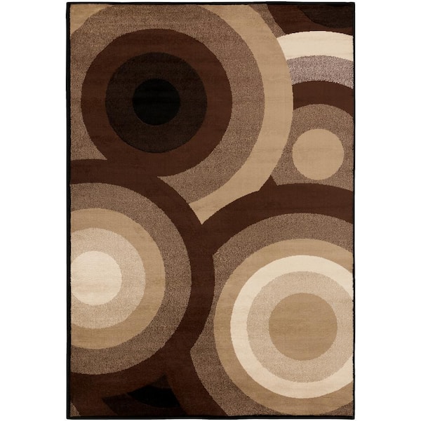 Livabliss Kalocsa Chocolate 7 ft. x 10 ft. Indoor Area Rug