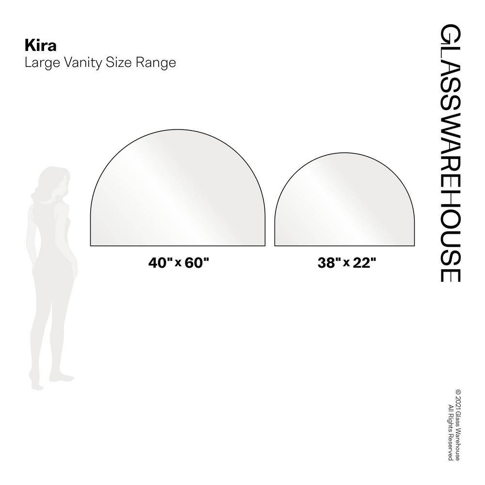 Black Steel 60" x 40" Arched Frameless Mirror
