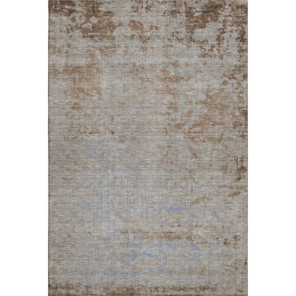 Mayfield Premium Machine Washable Abstract AMF1901 Taupe 8 ft. x 10 ft. Area Rug