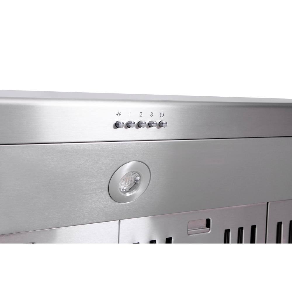 48" Stainless Steel Wall Mounted Range Hood with Charcoal Filter