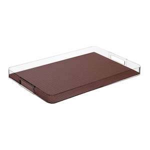 Fishnet Chocolate 19 in.W x 1.5 in.H x 13 in.D Rectangular Acrylic Serving Tray