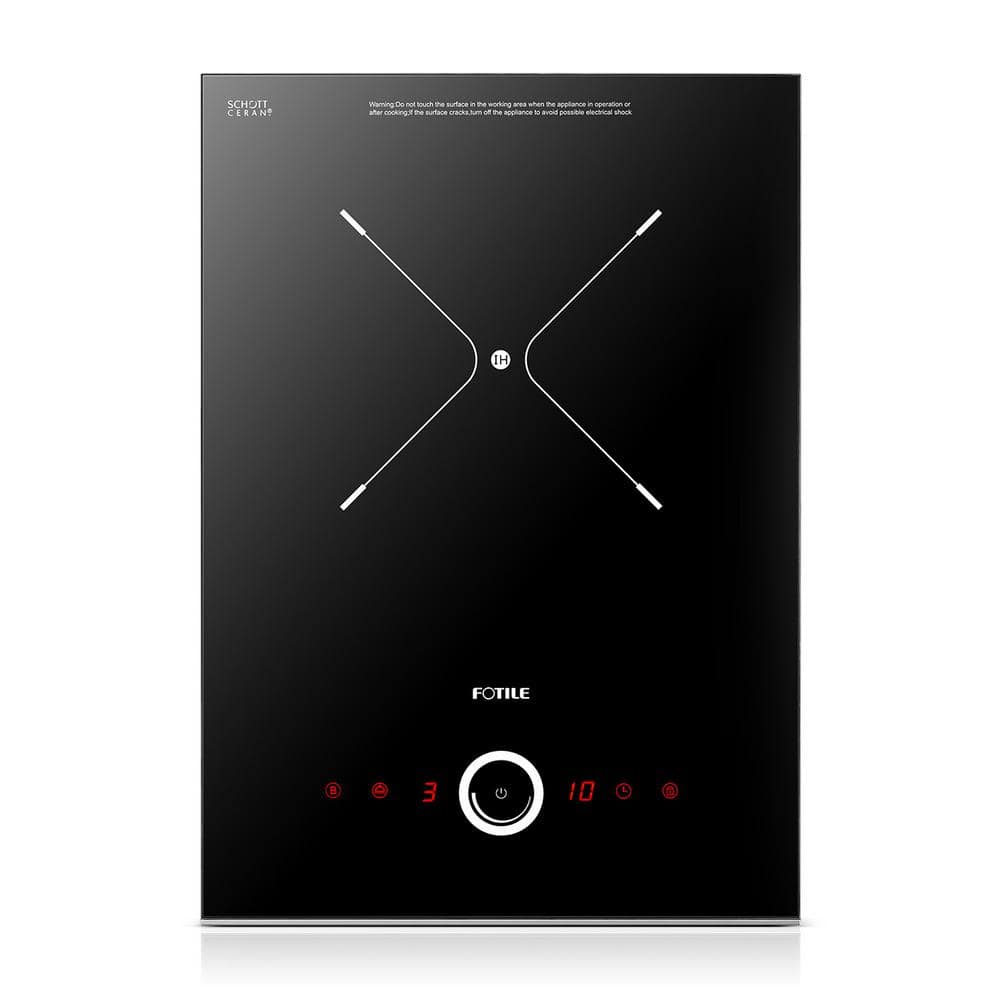 FOTILE 12 in. Induction Electric Cooktop in Black with 1 Element 3000-Watt Output Power and 9 Power Levels