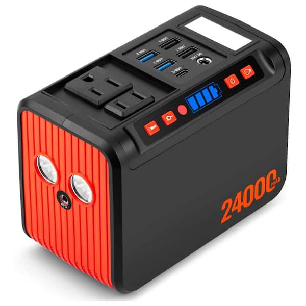 88.8Wh Batt Solar Generator Power Bank with 120W Peak AC Outlet and LED Flashlight for Camping Emergency