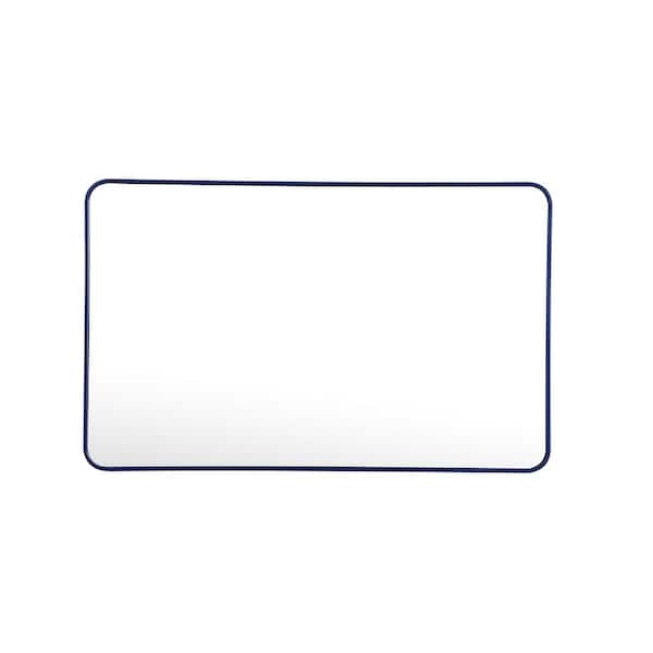 Unbranded Timeless Home 48 in. H x 30 in. W Blue Modern Soft Corner Rectangular Wall Mirror