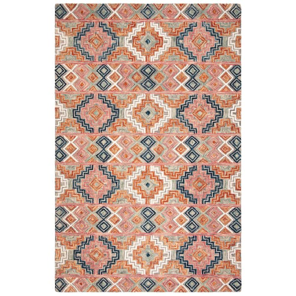 SAFAVIEH Aspen Orange/Fuchsia 4 ft. x 6 ft. Geometric Area Rug