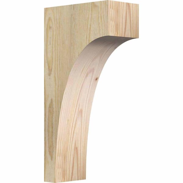 Ekena Millwork 4 in. x 8 in. x 16 in. Douglas Fir Huntington Rough Sawn Corbel
