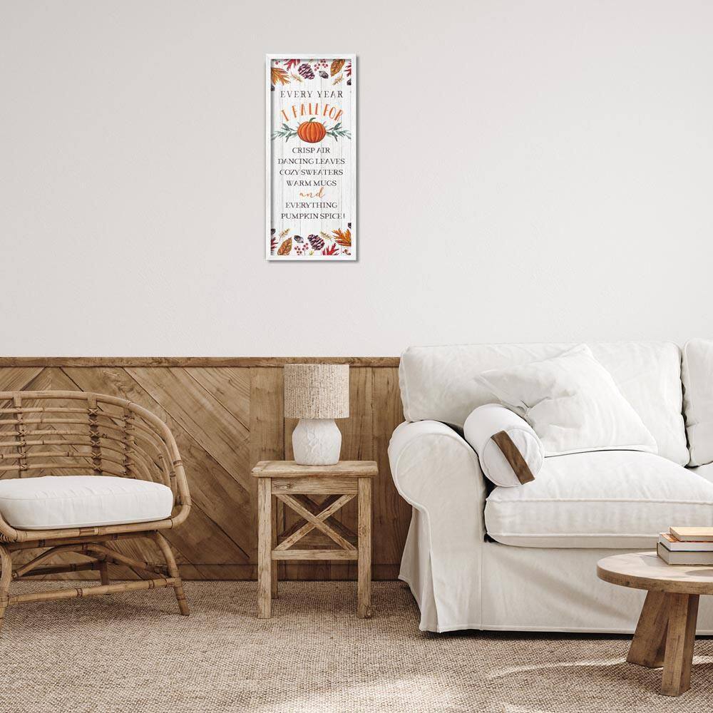 Every Year Favorite Fall Things by Elizabeth Tyndall White Framed Typography Giclee Art Print 24 in. x 10 in. price history on PriceWatchPro