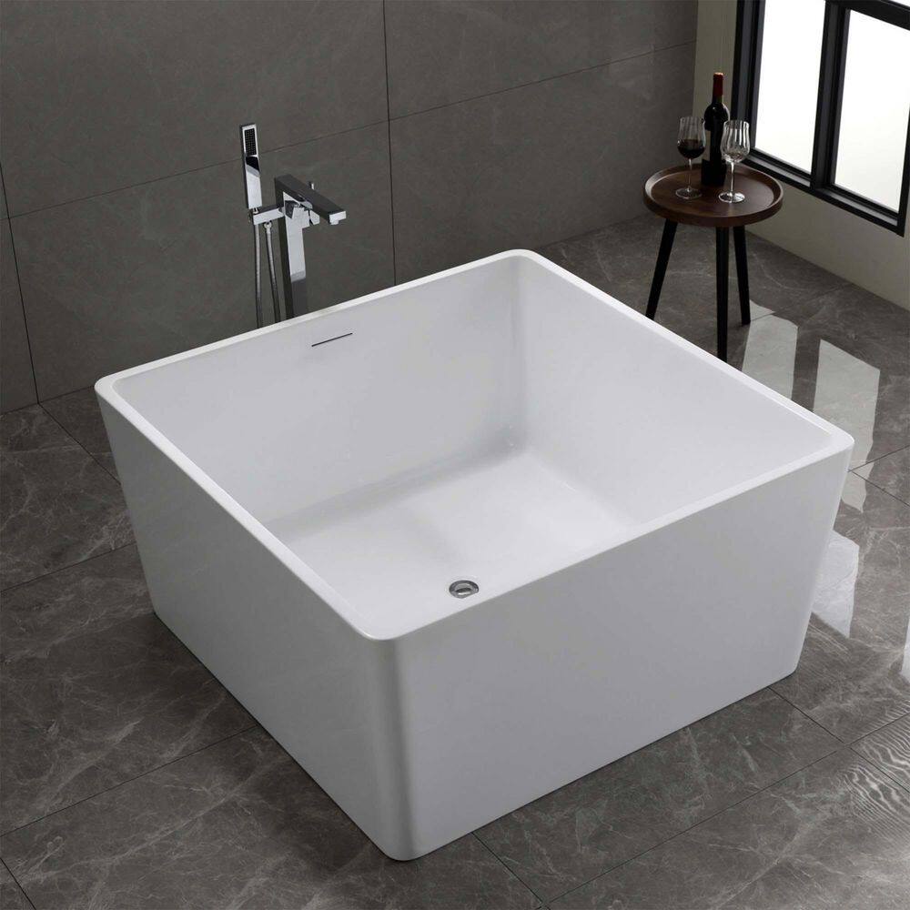 Bologna 47.2'' Glossy White Freestanding Acrylic Soaking Tub