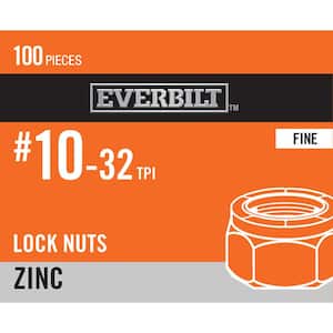 #10-32 Zinc Plated Nylon Lock Nut (100-Pack)