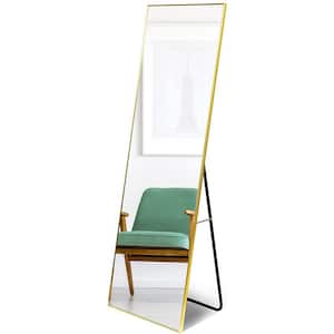 22 in. W x 65 in. H Rectangle Metal Frame Floor Mirror, Full Length Mirror with Stand, Dressing Mirror, Bedroom Mirror