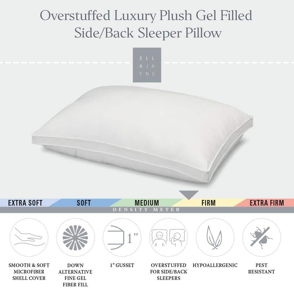 Queen Size White Gusseted Memory Foam Hypoallergenic Pillow