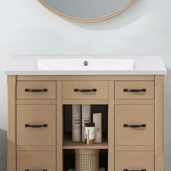 Flynama 36 in. Single Bathroom Basin Sink, Vanity Top Only