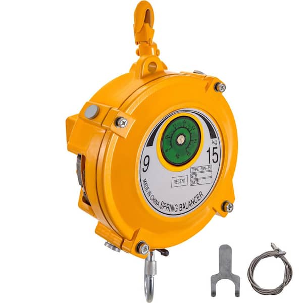 SKYSHALO Spring Balancer 20-33lbs. (9-15kg) Retractable Tool Holder 1. 5m Length Tool Balancer with Hook and Wire Rope