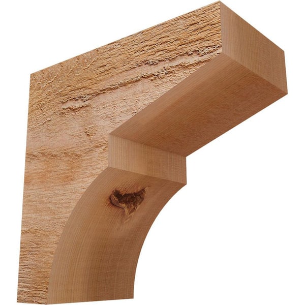 Ekena Millwork 4 in. x 8 in. x 8 in. Western Red Cedar Monterey Rough Sawn Corbel