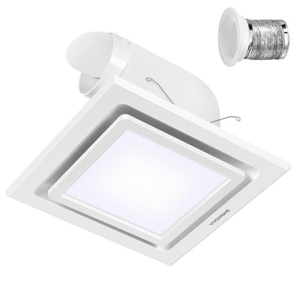 165 CFM Ceiling Bathroom Exhaust Fan with 6500K LED Light, Cool White Light
