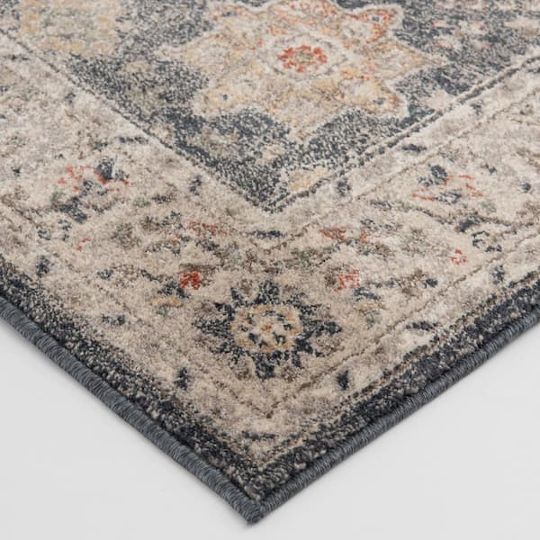 Annbiller Blue/Beige 3 ft. 3 in. x 5 ft. 3 in. Traditional Polypropylene Area Rug