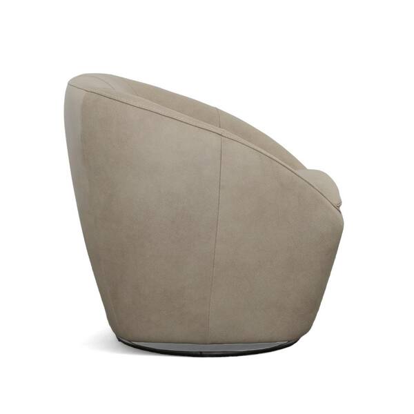 HOMESTYLES Edwin Tan Beige Leather Barrel Swivel Chair 1855 11 637