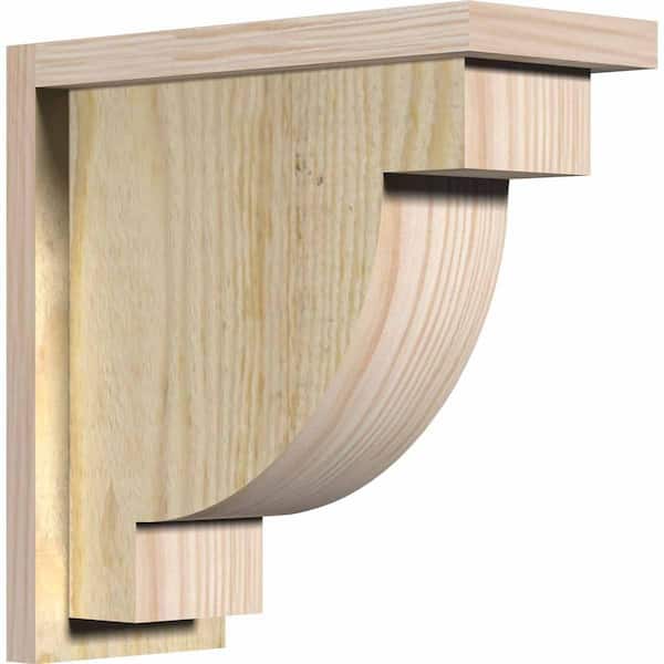 Ekena Millwork 6 in. x 14 in. x 14 in. Douglas Fir Alpine Rough Sawn Corbel with Backplate