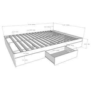 Nexera Bark Grey Queen Size Storage Platform Bed