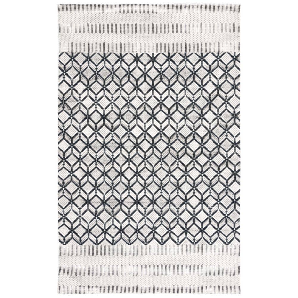 Vermont 4 ft. x 6 ft. Ivory/Black Geometric Striped Area Rug price history on PriceWatchPro