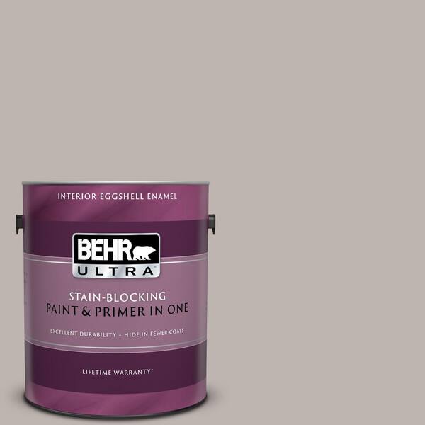 BEHR ULTRA 1 gal. #UL260-10 Graceful Gray Eggshell Enamel Interior Paint and Primer in One