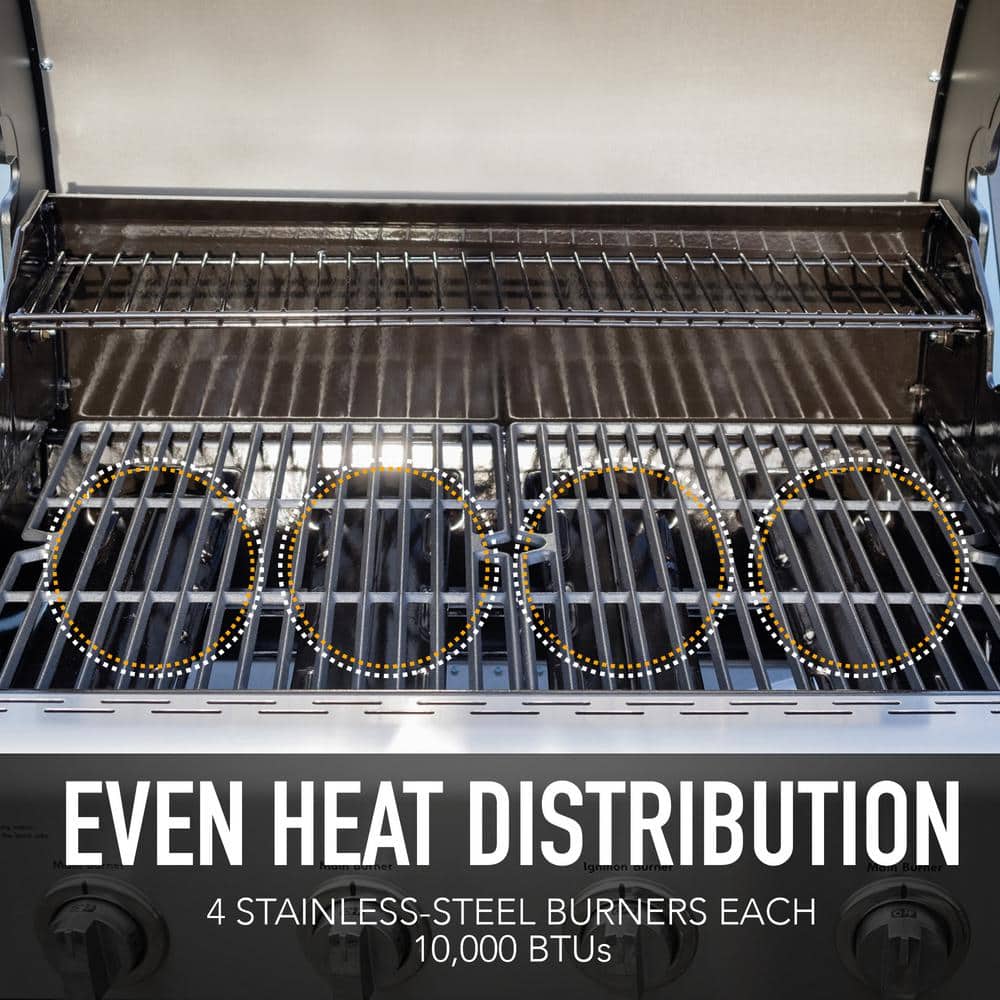 Kenmore 4-Burner Stainless Steel Propane Gas Grill with Side Burner