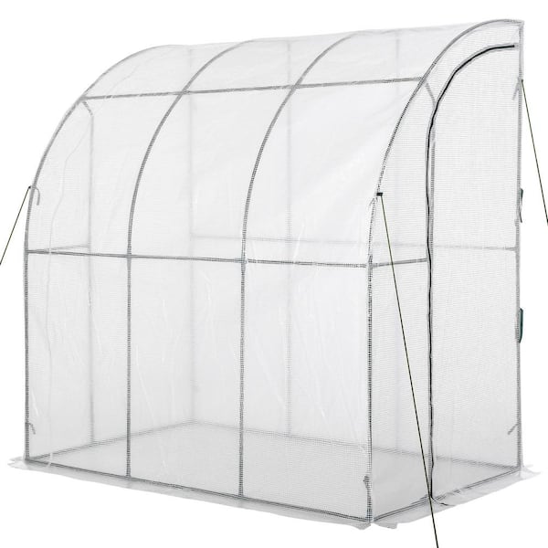 Outsunny 4 ft. x 7 ft. x 7 ft. Polyethylene Walk-In Tunnel Greenhouse with Zippered Roll-Up Door and Weather-Resistant Cover