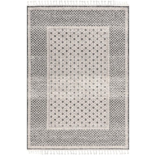 nuLOOM Sybil Light Gray 8 ft. x 10 ft. Geometric Area Rug