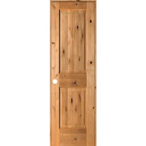 Krosswood Doors 24 In. X 80 In. Knotty Alder 2 Panel Top Rail Arch V 