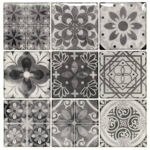 Talavera Mexican Gray 12 in. x 12 in. Vinyl Peel and Stick Tile (9.5 sq. ft./Box)
