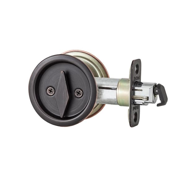 335 Privacy Venetian Bronze Round Pocket Door Lock