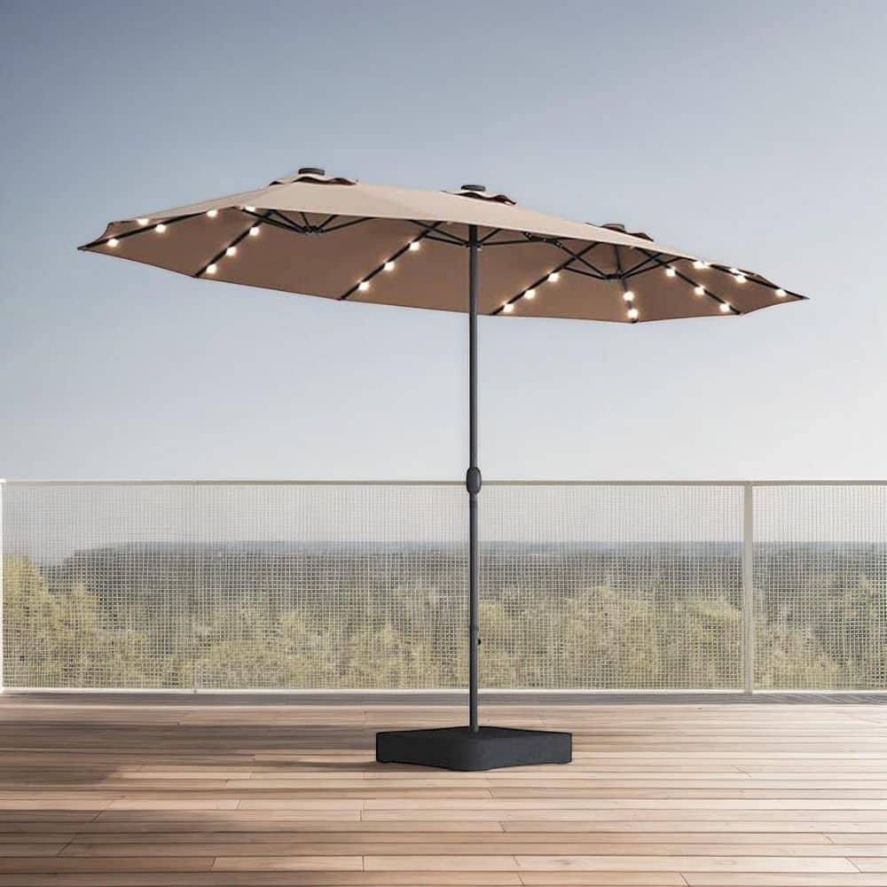 15 feet umbrella patio Foot Cover with Zipper Rod resistant properties to stay in top shape through light showers Choco Moon 15 Feet Double