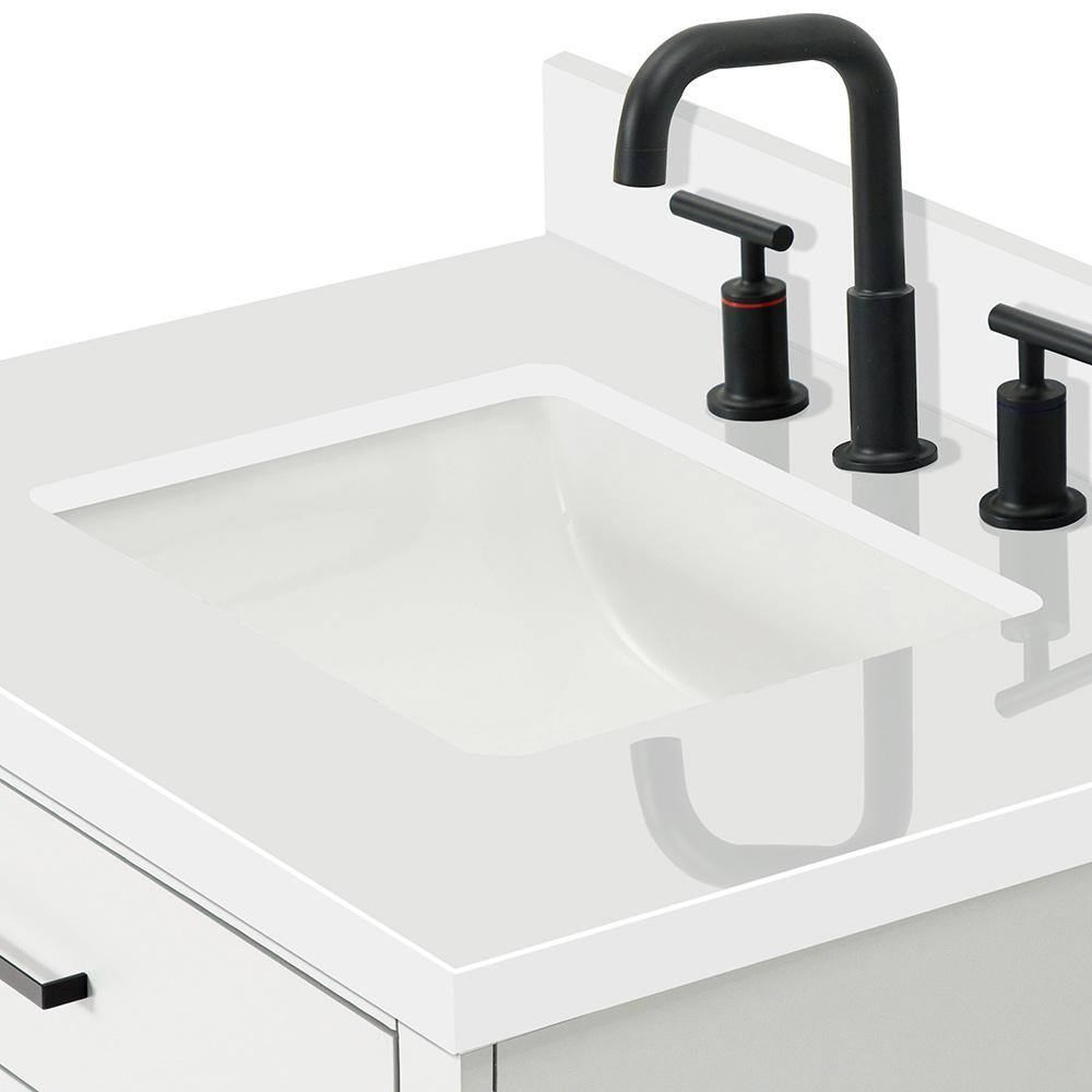 Hepburn 31" White Hardwood Freestanding Single Vanity Set