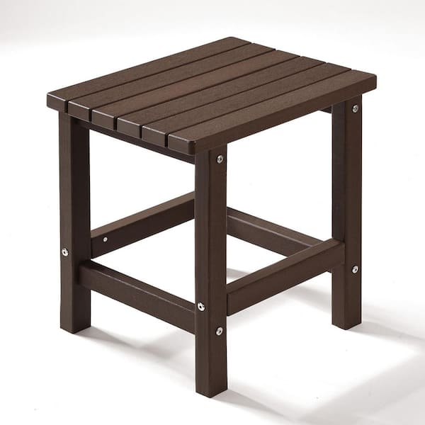 17 in. Brown Rectangular Patio Outdoor Side