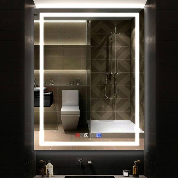 24x36 Inch LED Bathroom Mirror With Anti-Fog - 3 Color Dimmable Smart Mirror