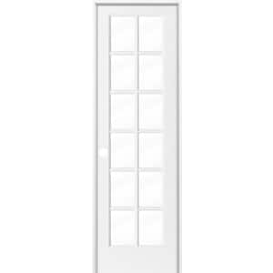 28 in. x 96 in. 12-Lite Clear Solid Hybrid Core Composite MDF Primed Right-Hand Single Prehung Interior Door