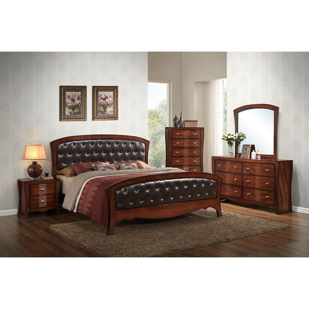 Espresso Transitional 5-Drawer Chest with Soft Close and Lock