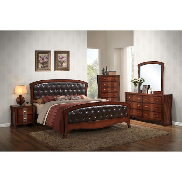 Unbranded Jansen 2-Drawer Nightstand in Medium Espresso